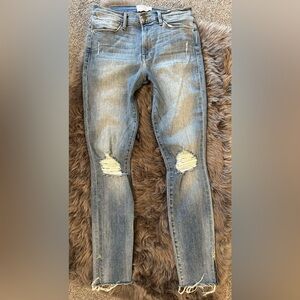 Frame denim jeans sz 27 Le High Skinny cropped distressed
